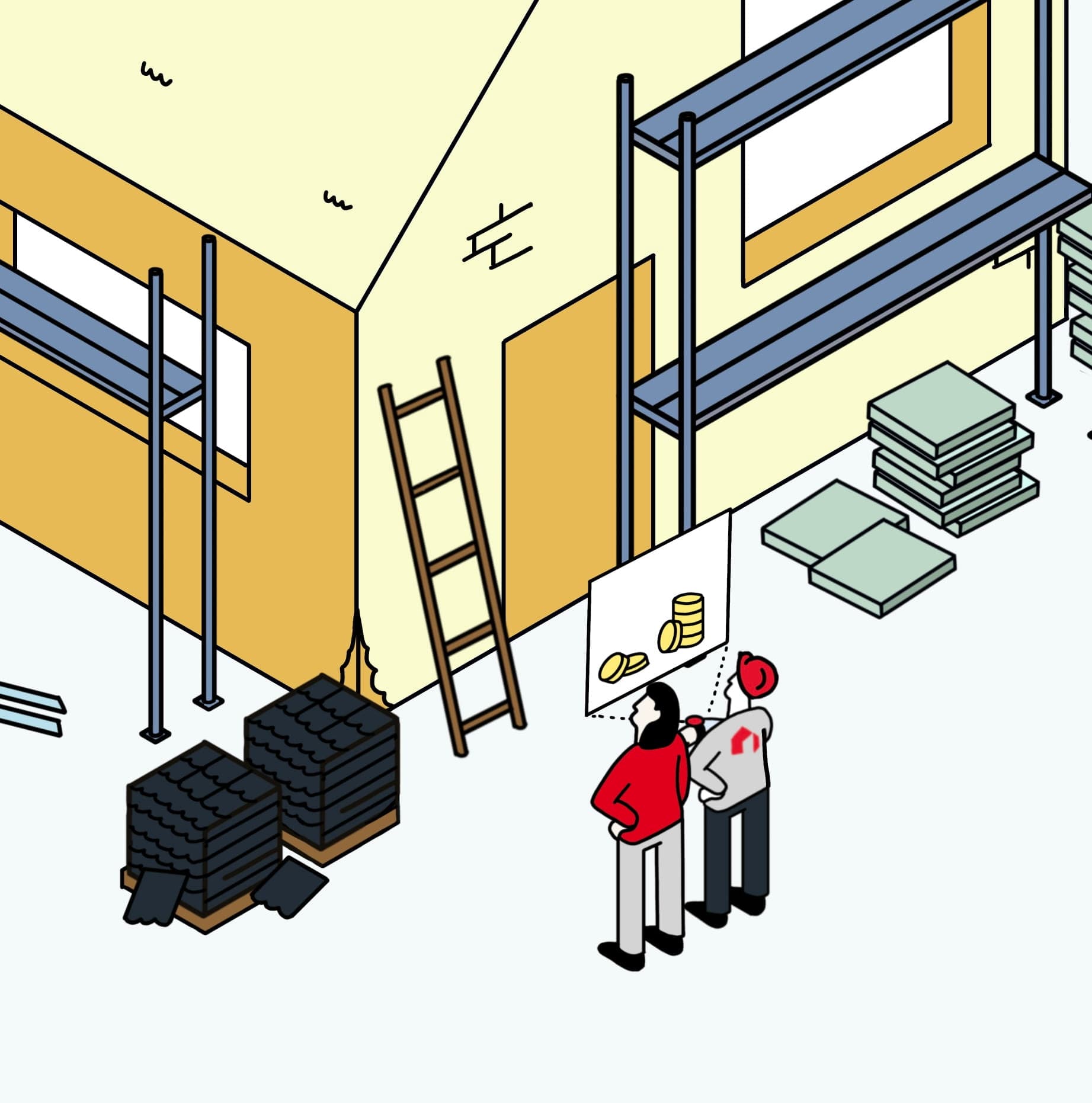 Illustration de travaux de rénovation pour Ma Prime Rénovation