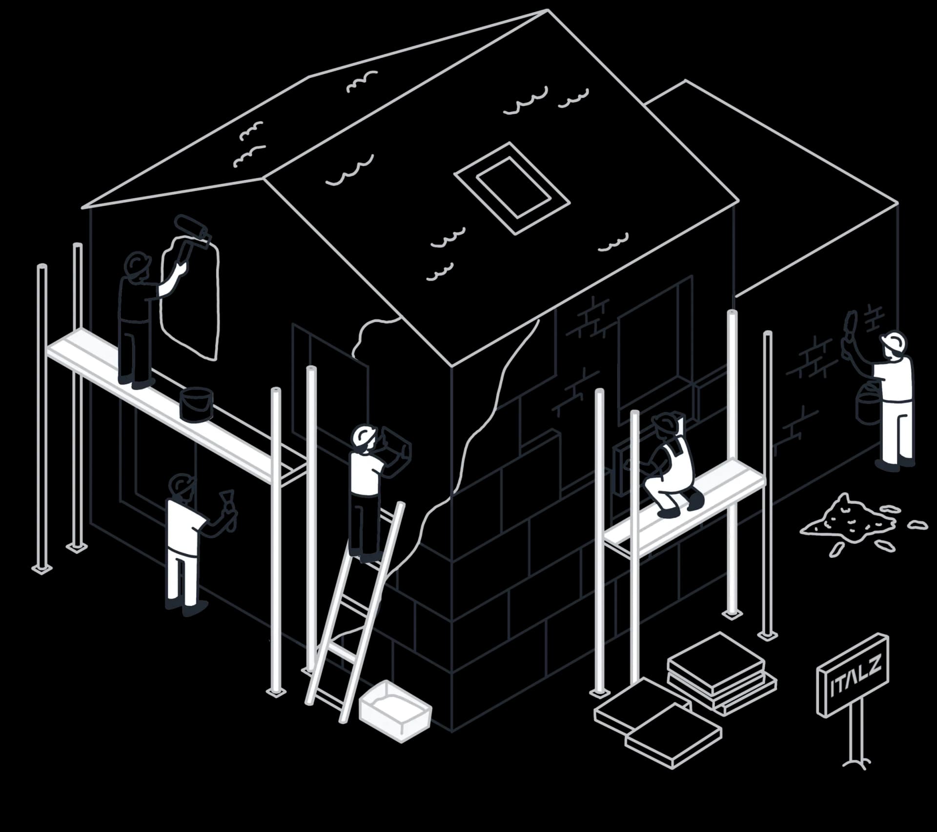 Illustration de travaux de rénovation de façade