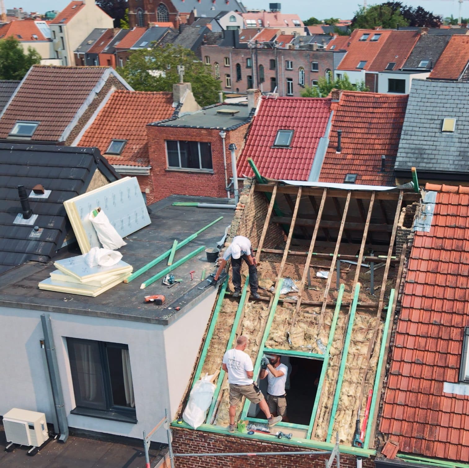 Rénovation complète de toiture avec isolation sarking à Malines