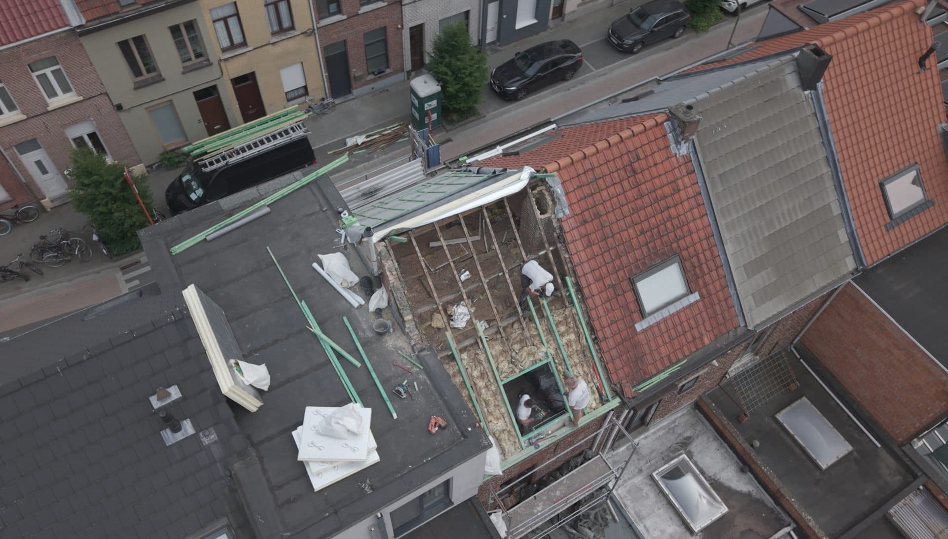 Roof before/after - before